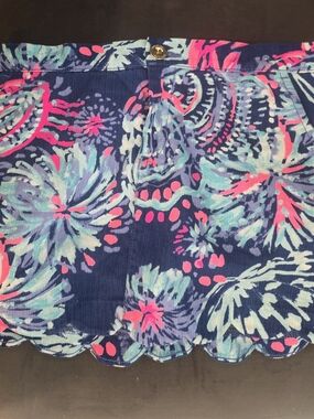 Lilly Pulitzer Girls sz 12 Nicky Skort in  Deep Indigo Gypsea Pink & Aqua Print
